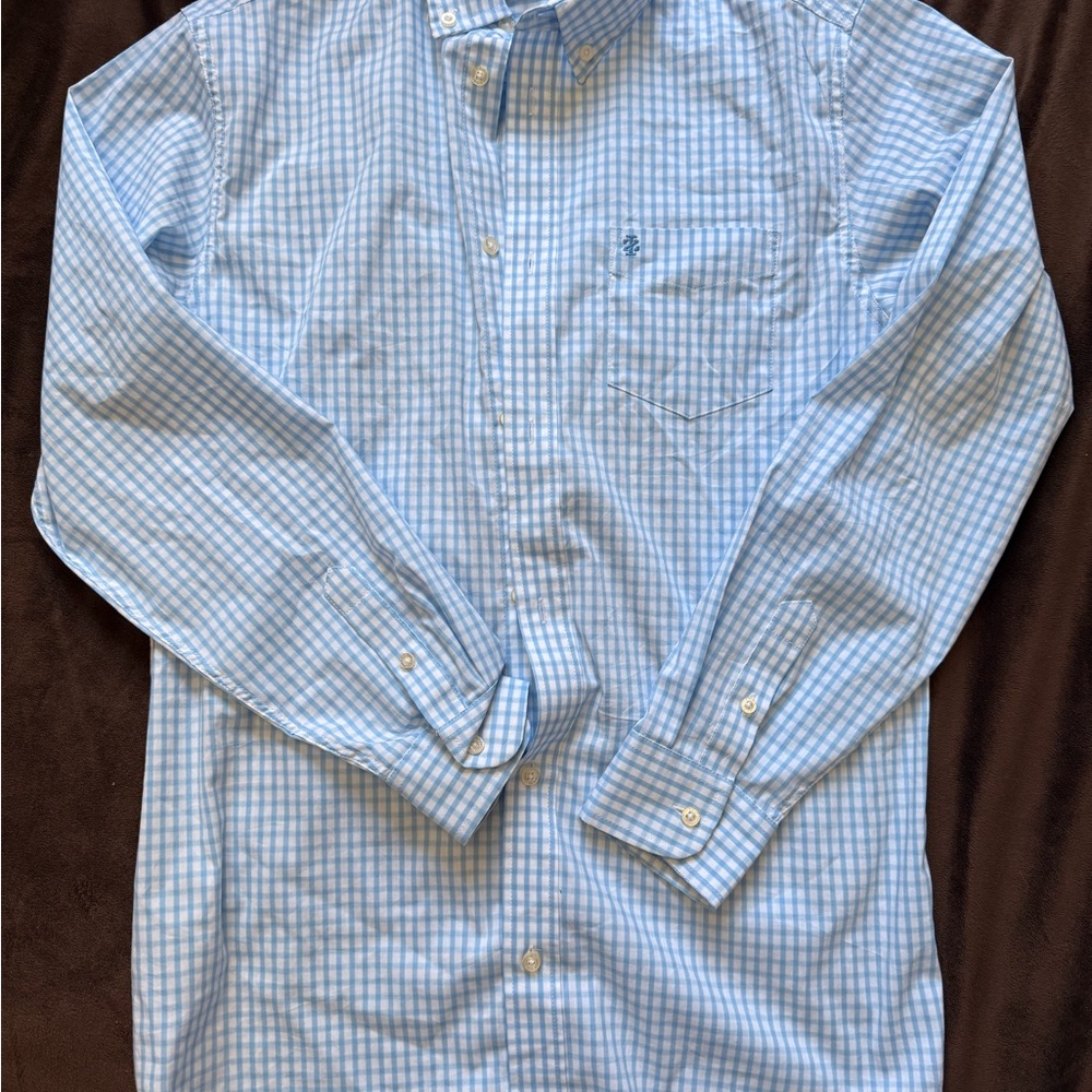Izod Light Blue Plaid Boys Shirt 18/20